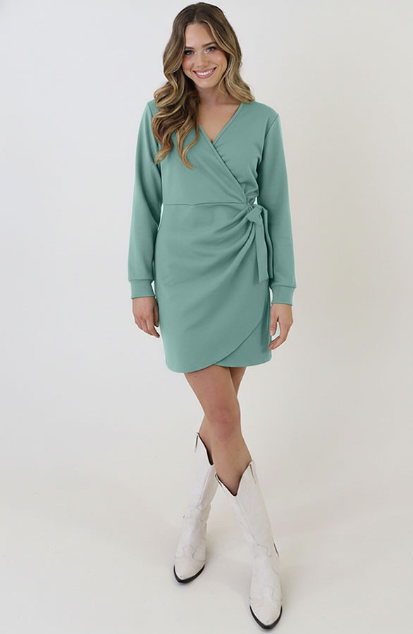 Scuba Long Sleeve Jurk Mint – jurken, foto 10