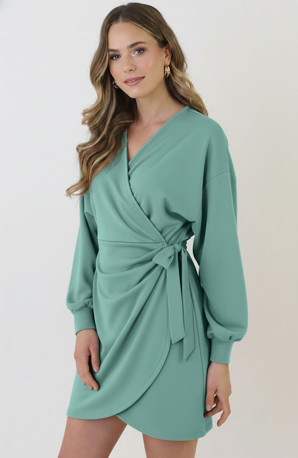 Scuba Long Sleeve Jurk Mint – jurken, foto 9