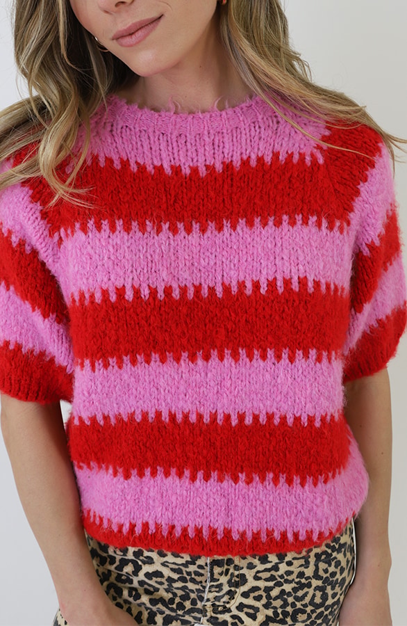 Soft Striped Sweater Roze – truien, foto 4