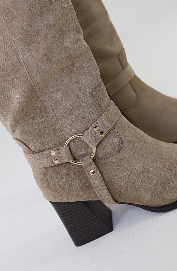 Suede Boots Met Blokhak Beige – alle schoenen, foto 4