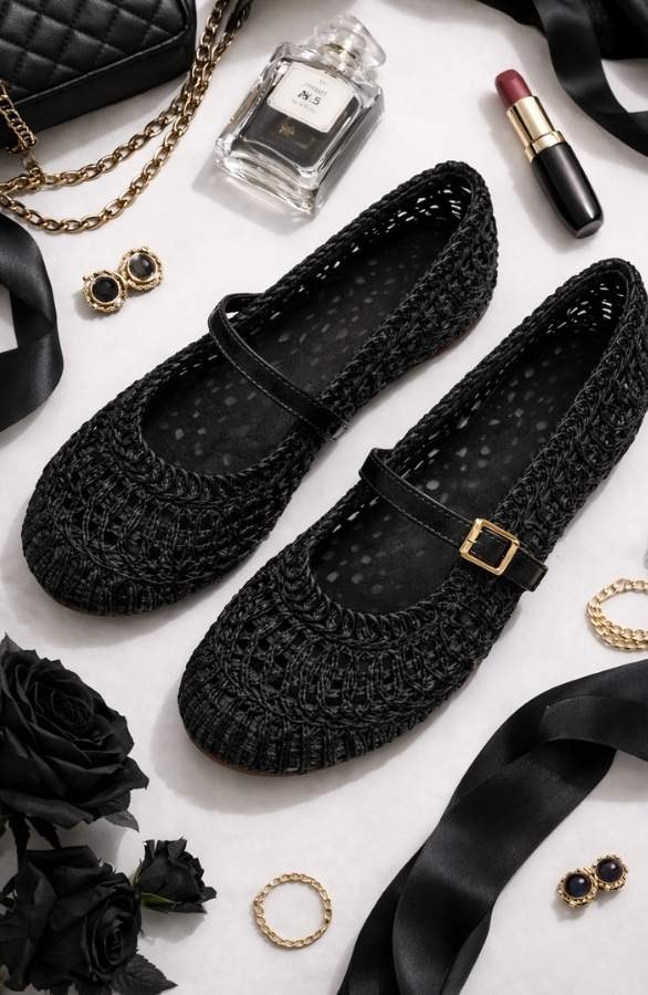 Woven Flats Black – alle schoenen, foto 2