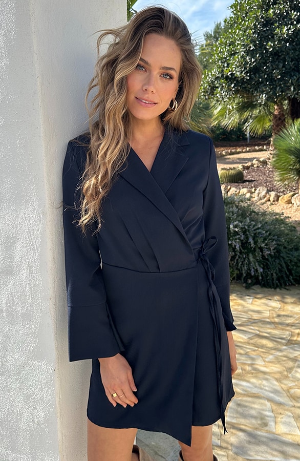 Classic Elegant Blazer Dress Marine – jurken