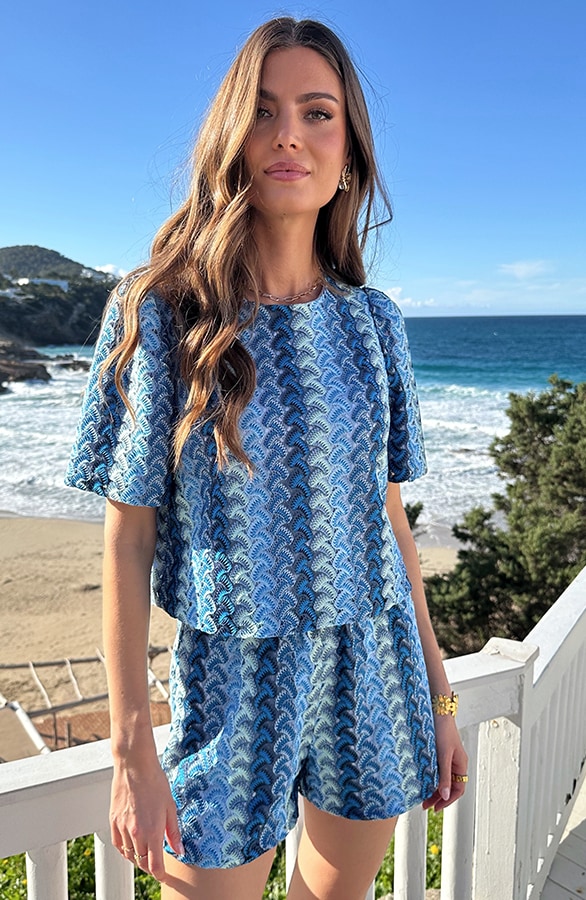 Cotton Crochet Look Top Kobalt – tops, foto 7