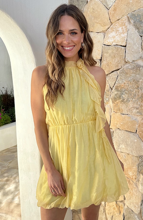 Halter Jurk Roselle Limited Butter Yellow – jurken, foto 4
