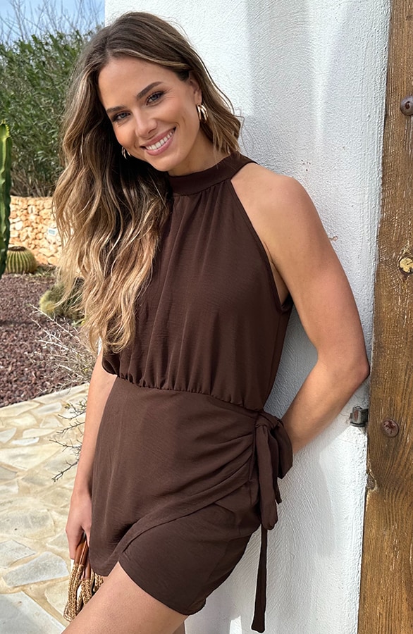 Halter Playsuit Ivy Choco, Jumpsuits und Playsuits, Foto 8