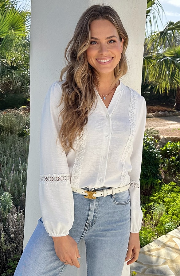 Kanten Lace Blouse Ecru – blouses, foto 5