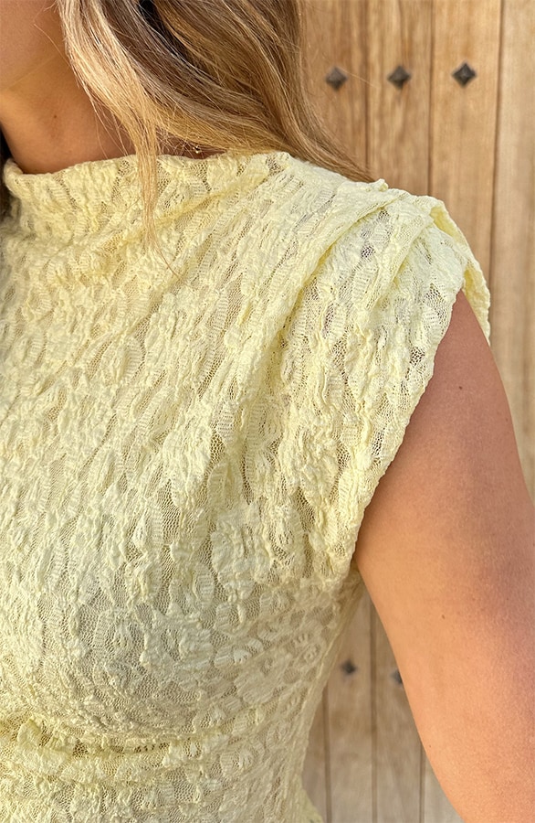 Lace Dames Top Butter Yellow – tops, foto 4