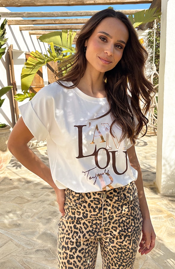 Lamour Metallic T-shirt Choco – tops, foto 2