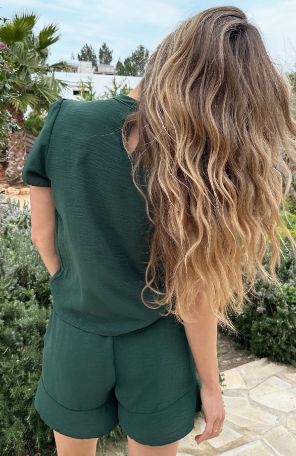 Liv Ruffle Skort Smaragd – shorts, foto 4