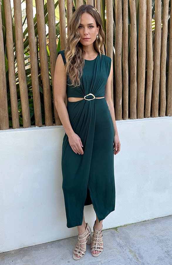 Luxury Cut Out Jurk Smaragd – jurken, foto 9