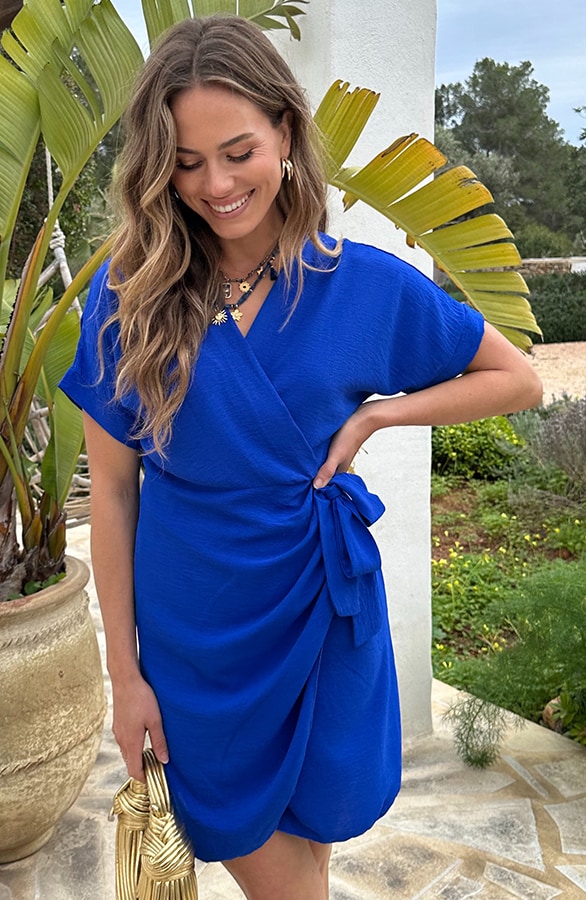 Miami Wrap Jurk Kobalt – jurken