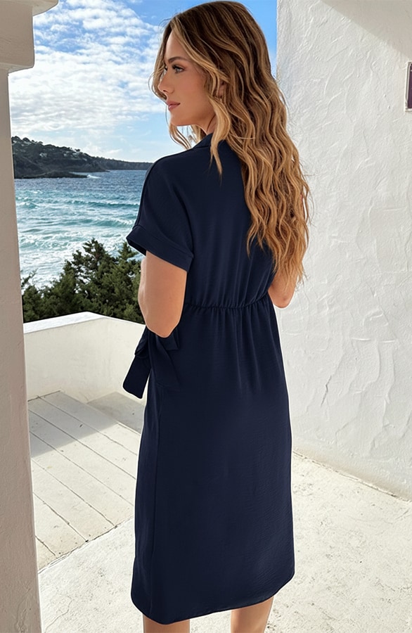 Miami Wrap Maxi Jurk Marine – jurken, foto 3