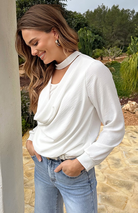 Oversized Col Waterval Blouse Ecru – tops, foto 5