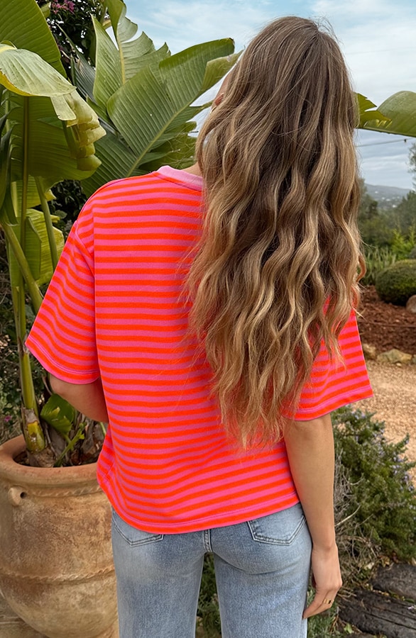 Oversized Salut T-shirt Oranje Roze – tops, foto 3