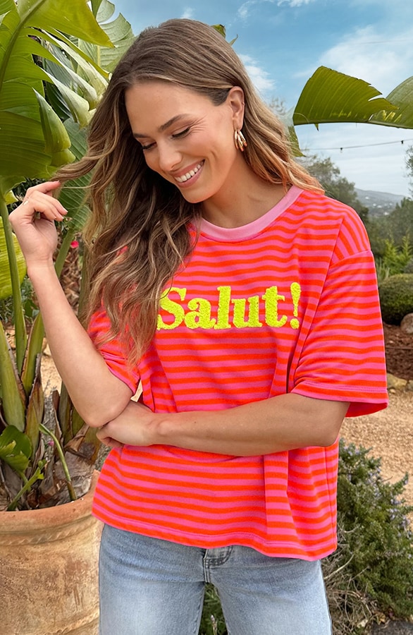 Oversized Salut T-shirt Oranje Roze – tops, foto 2