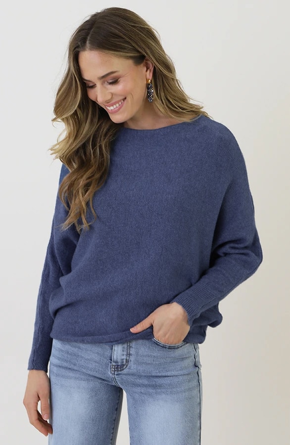 Oversized Soft Trui Dark Blue – truien, foto 5