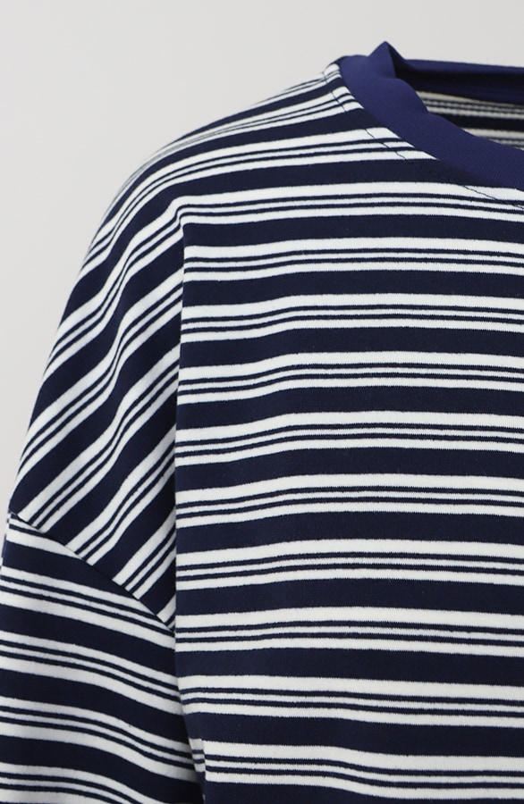 Oversized Streifen Top Baumwolle Double Marine, Tops, Foto 7
