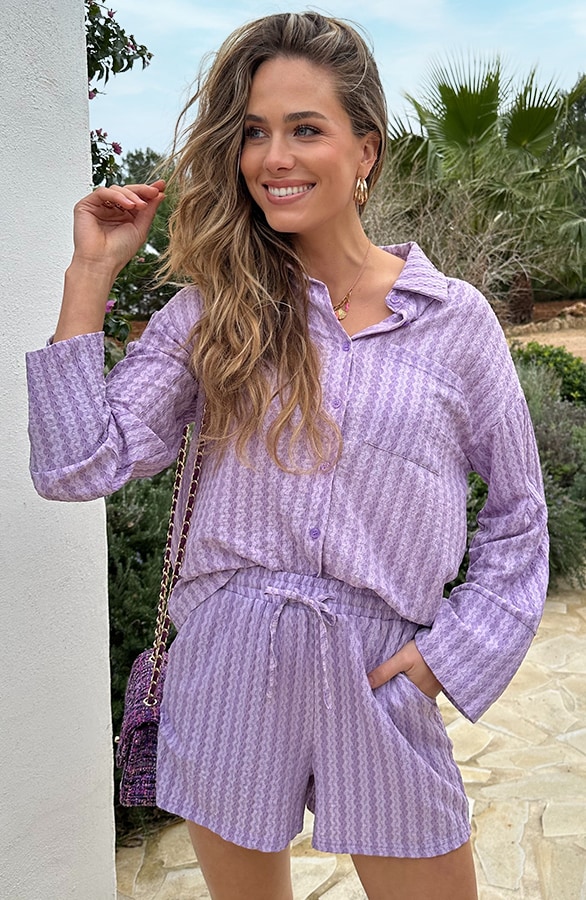 Oversized Detailed Blouse Lila – blouses