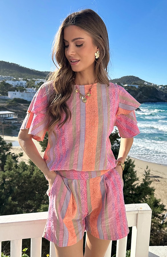 Ruffle Print Top Multicolor – tops, foto 7