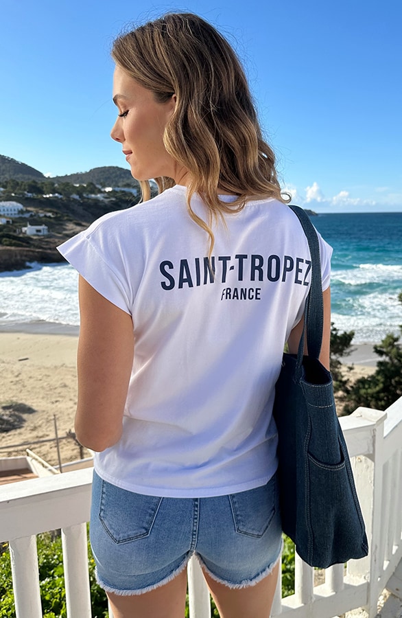 Saint Tropez T-shirt Jeansblauw – tops
