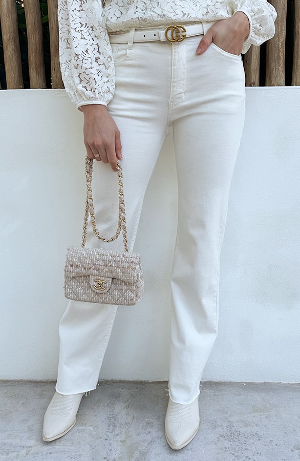Wide Leg Jeans Offwhite Stretch FMH – spijkerbroeken