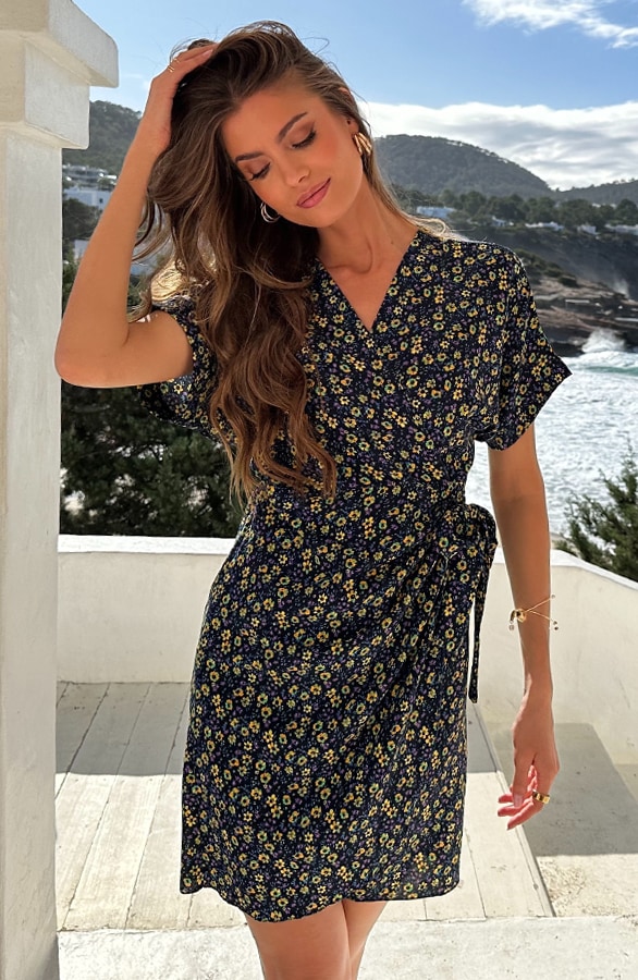 Wrap Jurk Print Wild Flower – jurken, foto 4