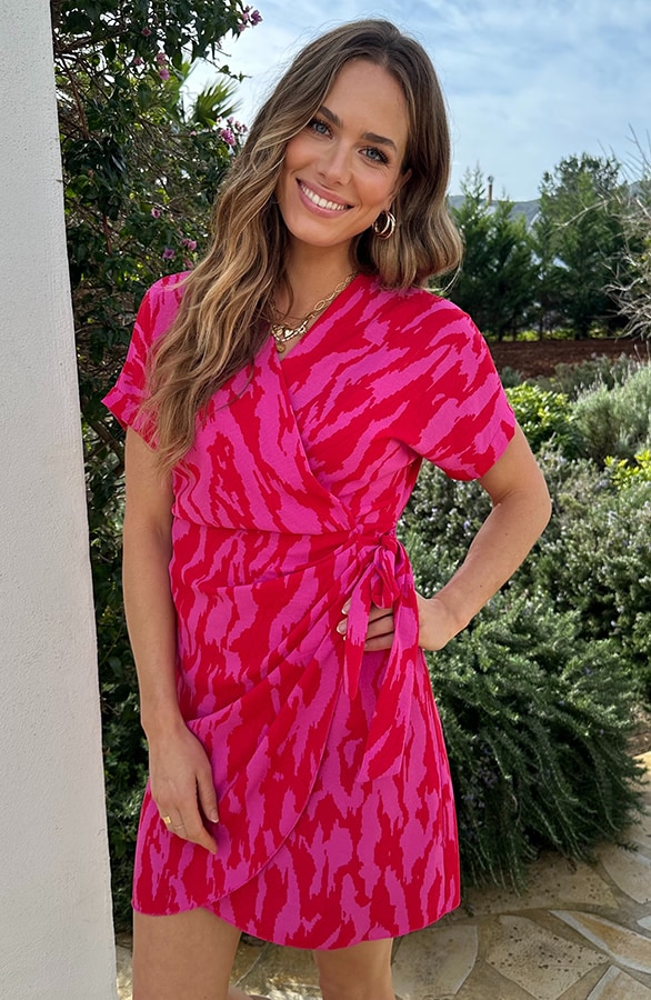 Wrap Jurk Zebra Fuchsia – jurken