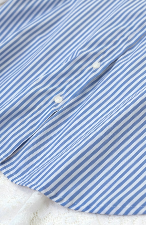 Oversized Stripe Lace Blouse Blue – blouses, foto 4