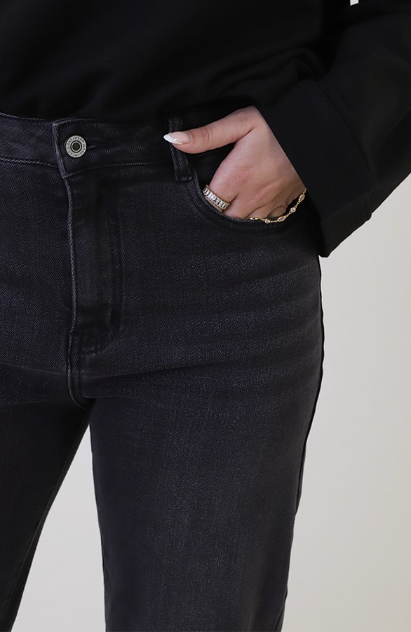 Barrel Jeans Stretch Washed Black – spijkerbroeken, foto 8