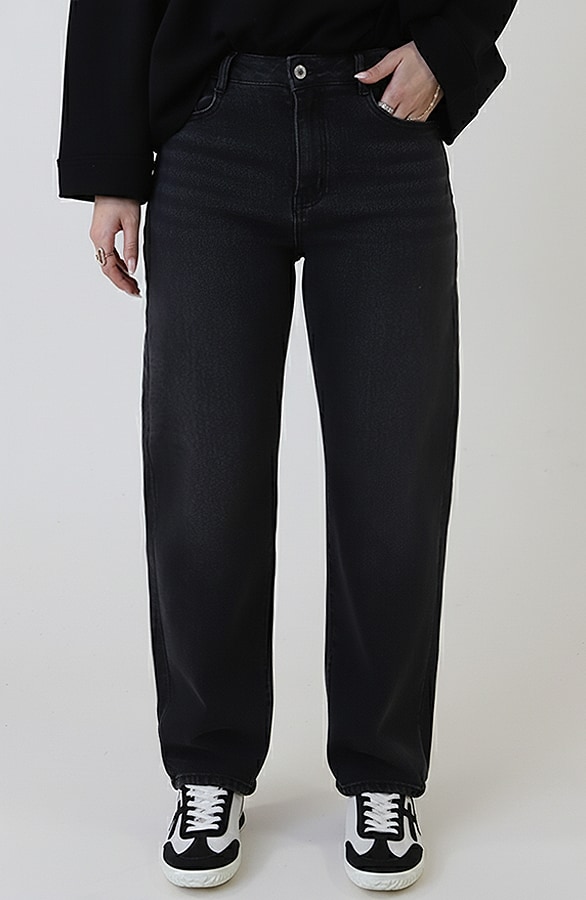 Barrel Jeans Stretch Washed Black – spijkerbroeken, foto 6