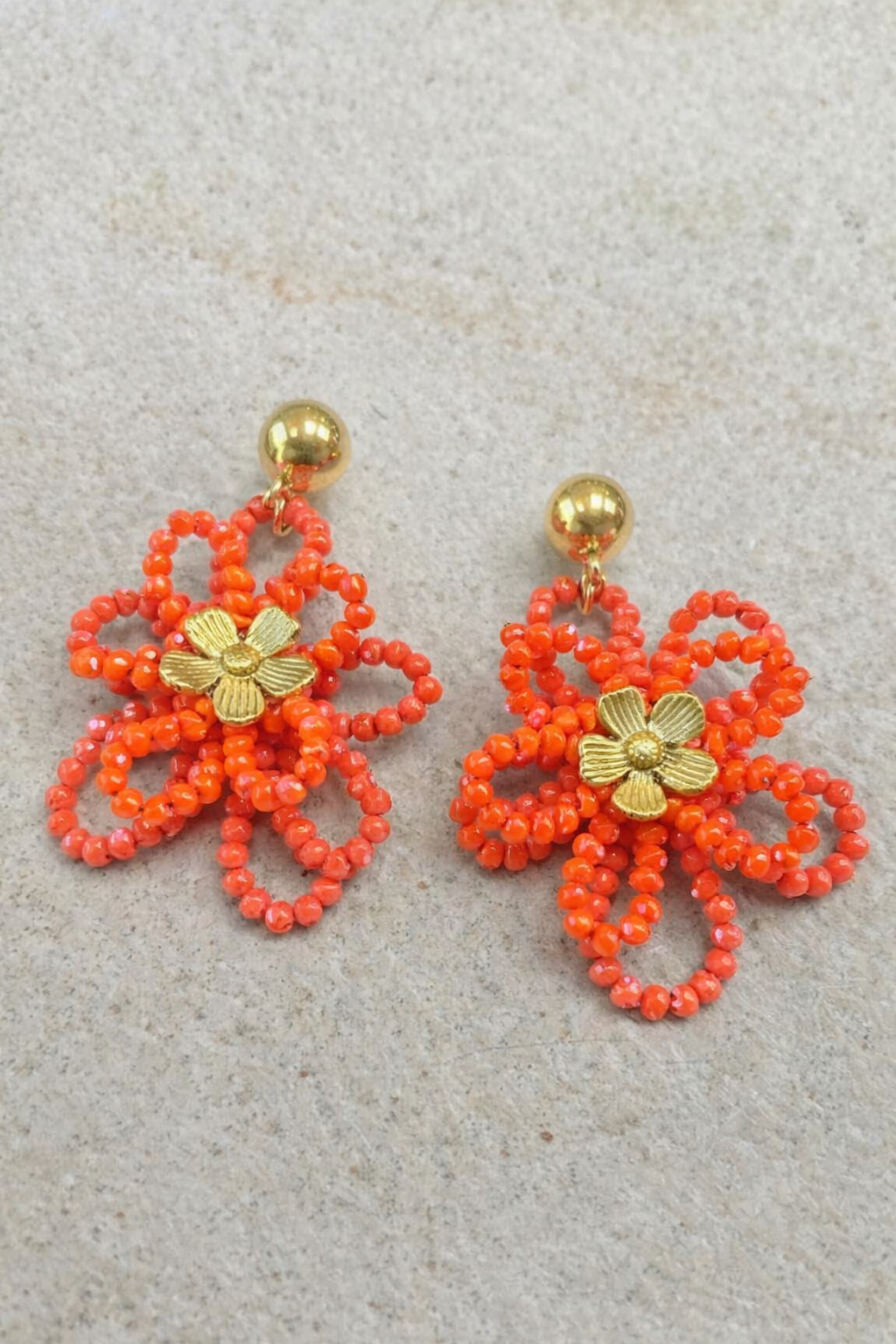 Beads Flower Oorbellen Koraal – alle accessoires