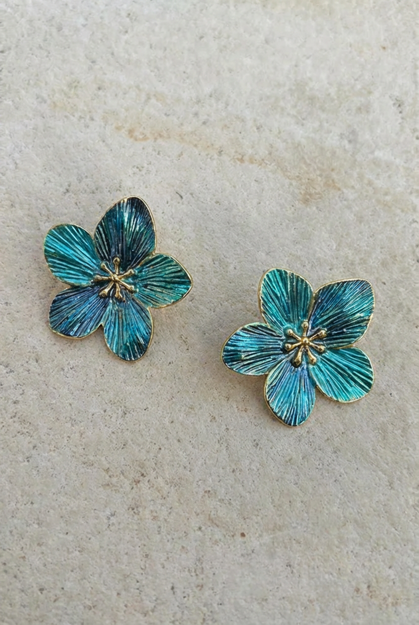 Boho Bloemen Oorbellen Blue – alle accessoires