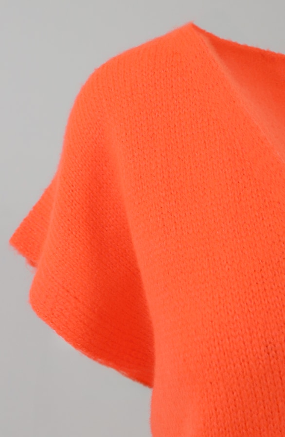 Cardigan Short Sleeve Neon Orange – vesten, foto 7