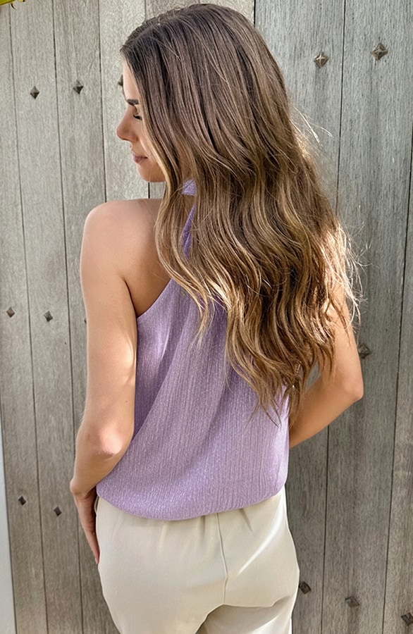 Elegance Halter Top Lurex Lila – tops, foto 3