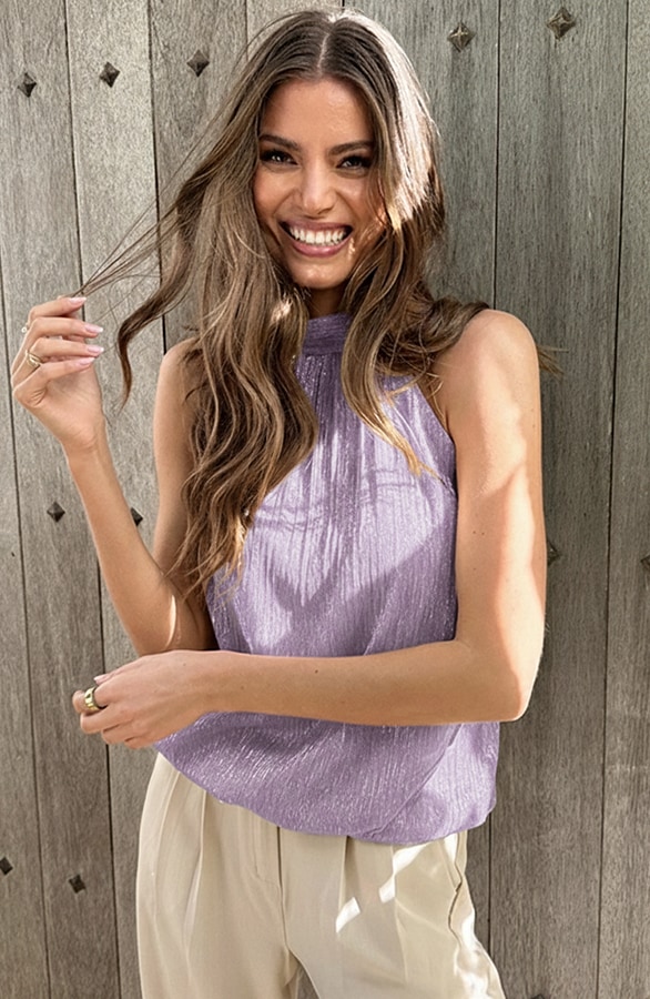 Elegance Halter Top Lurex Lila – tops, foto 4