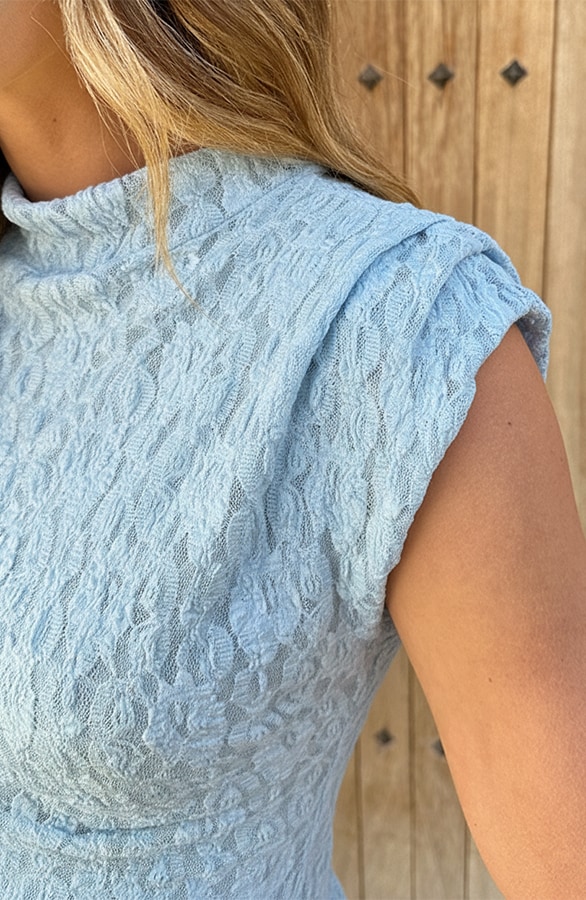 Lace Dames Top Baby Blauw – tops, foto 4