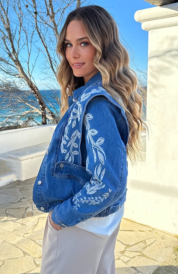 Limited Denim Jacket Leaves, Mäntel