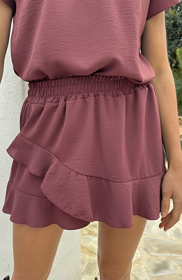 Liv Ruffle Skort Dust Roze – shorts