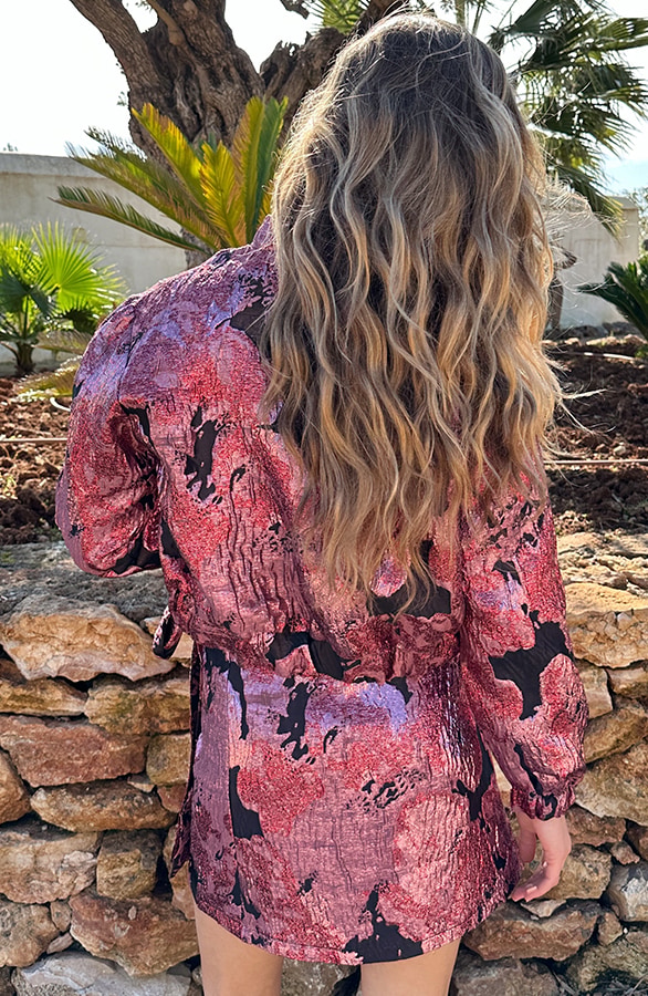 Lurex Jacquard Bomber Jacket Roze – jassen, foto 6