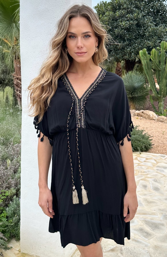 Oversized Jurk Gouden Detail Zwart – jurken, foto 5