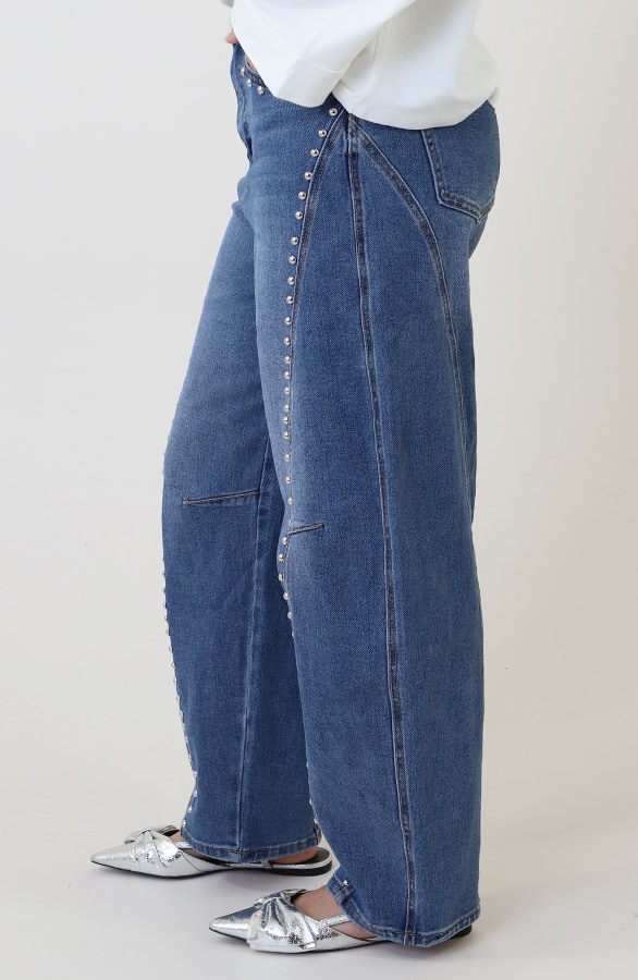 Studded Barrel Jeans Stretch – spijkerbroeken, foto 10