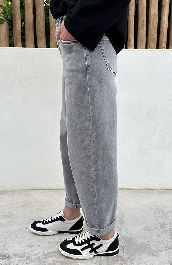 Barrel Jeans Stretch Grey – spijkerbroeken, foto 3