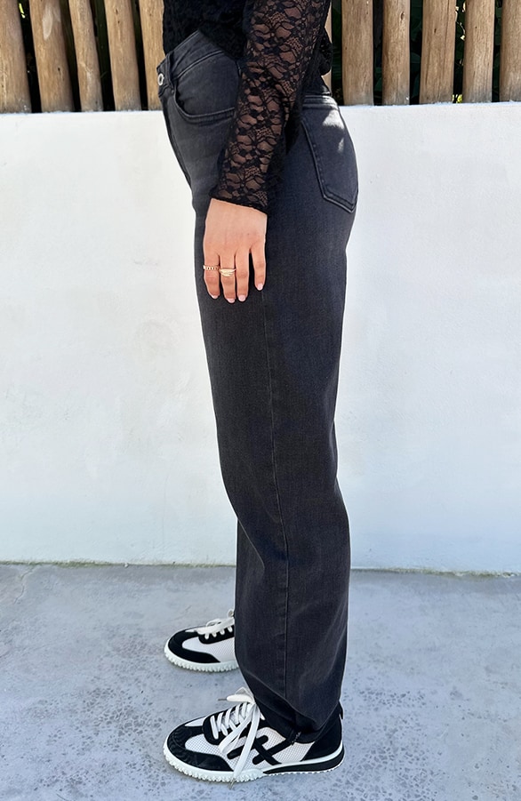 Barrel Jeans Stretch Washed Black – spijkerbroeken, foto 5