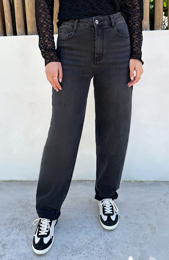 Barrel Jeans Stretch Washed Black – spijkerbroeken, foto 2