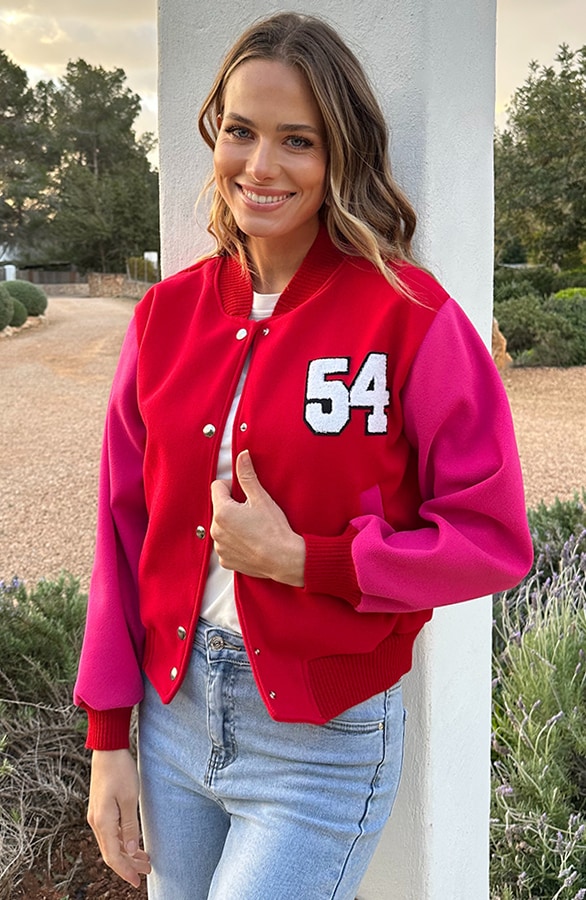 Baseball Bomberjacket Fuchsia Red – jassen