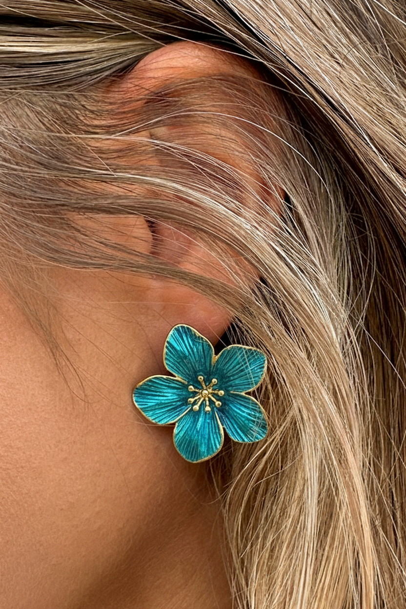 Boho Bloemen Oorbellen Blue – alle accessoires, foto 2