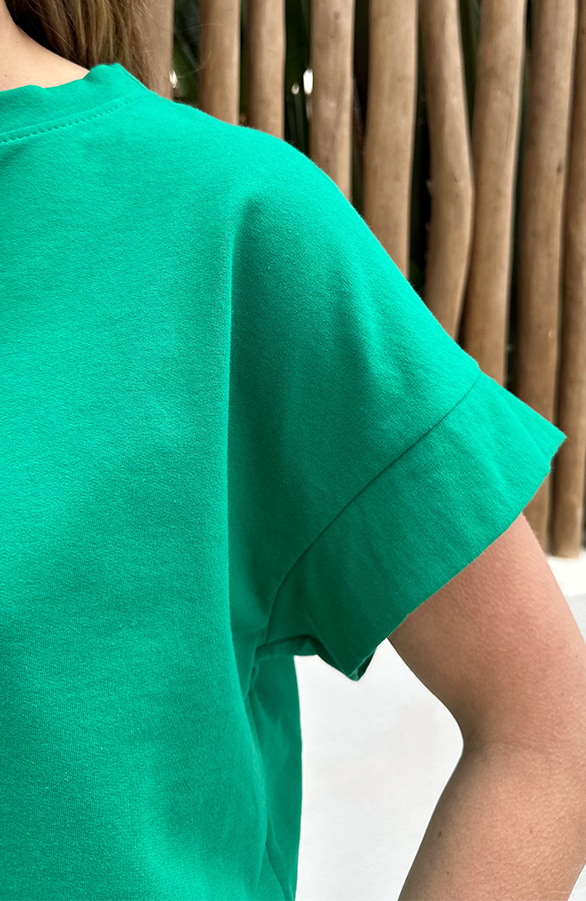 Dames Loose Fit T-Shirt Katoen Bright Green – tops, foto 4