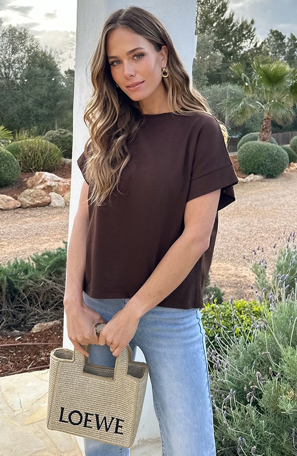 Dames Loose Fit T-Shirt Katoen Choco – tops, foto 3