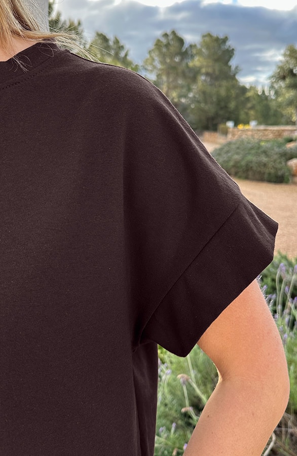 Dames Loose Fit T-Shirt Katoen Choco – tops, foto 5