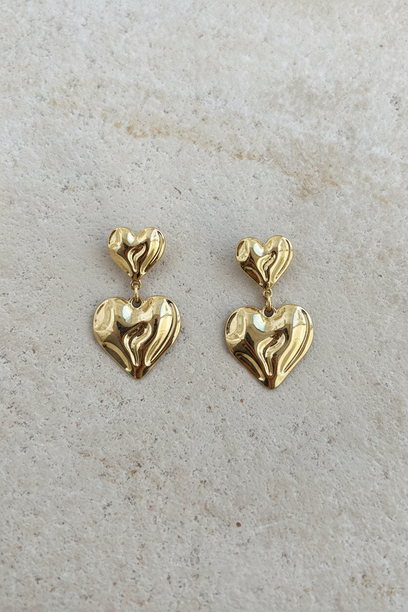 Double Heart Ohrringe Gold, Alle Accessoires